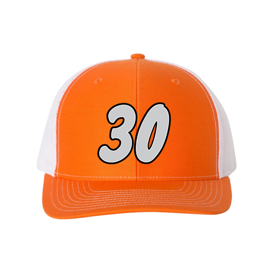 Hat - 30 Orange/White Snapback