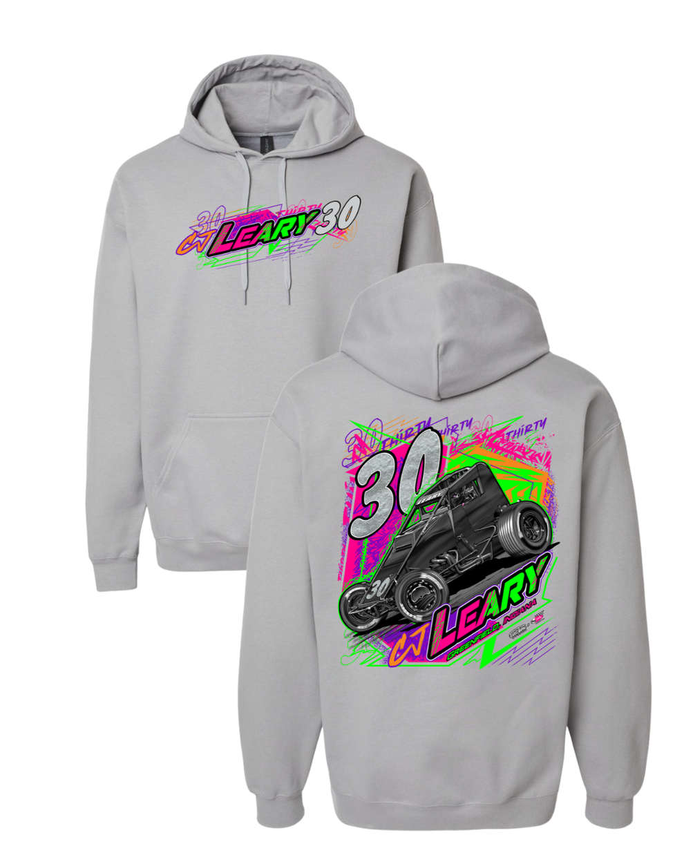 Leary 30 Hoodie - Cement – CJ Leary Racing