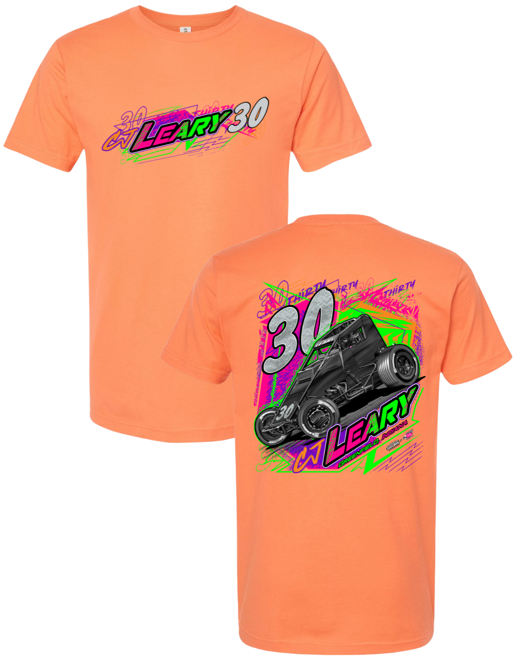 30 Neon Car Tshirt - Coral