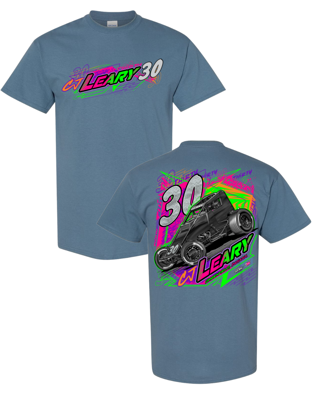 30 Neon Car Tshirt - Slate