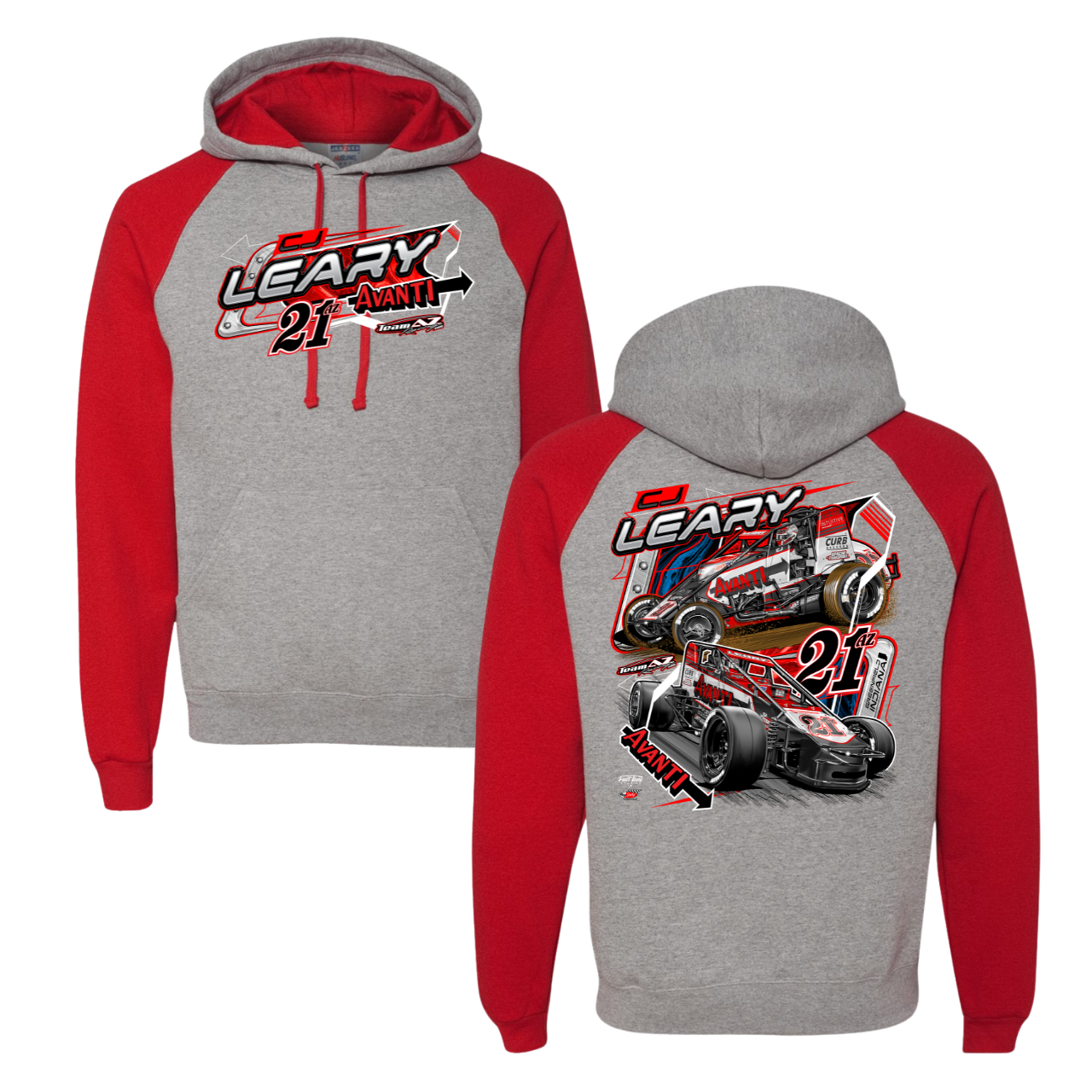 Double Dose of [Silver] Crown Hoodie - Red/Oxford